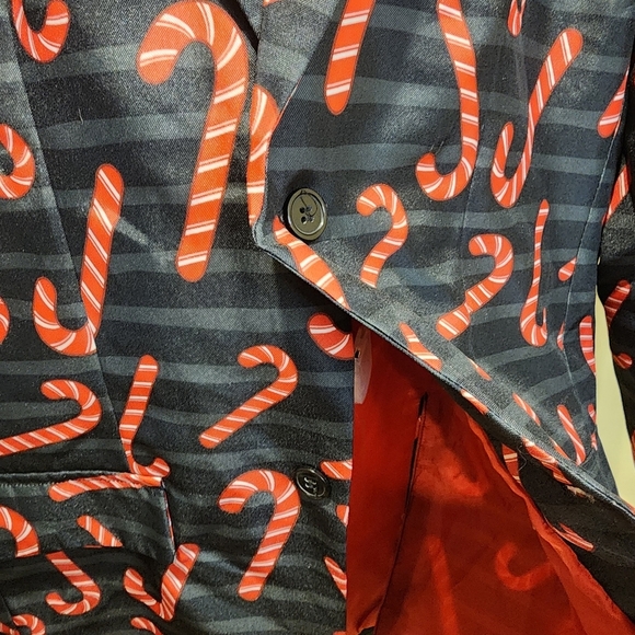 Ugly Christmas Blazer For Men Light Up Eith Candy Cane Slim Fit size M - Picture 7 of 9